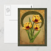 Art Deco Tulpen Postkarte (Vorne/Hinten)