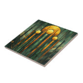 Art Deco Türkis Green Gold Sun Fliese (Seite)