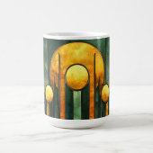 Art Deco Türkis Green Gold Sun Kaffeetasse (Mittel)