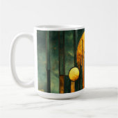 Art Deco Türkis Green Gold Sun Kaffeetasse (Links)