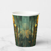 Art Deco Türkis Green Gold Sun Pappbecher (Rechts)