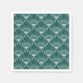 Art Deco Türkis Muster Serviette (Vorderseite)