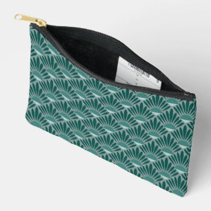 Art Deco Türkis Muster Zubehörtasche