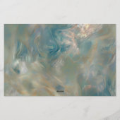 Art Deco Türkis und Orange Marmor Monogram Briefpapier (Rückseite)