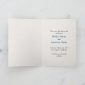 Art Deco Turquoise Tulips Save the Date Karte (Innenseite)