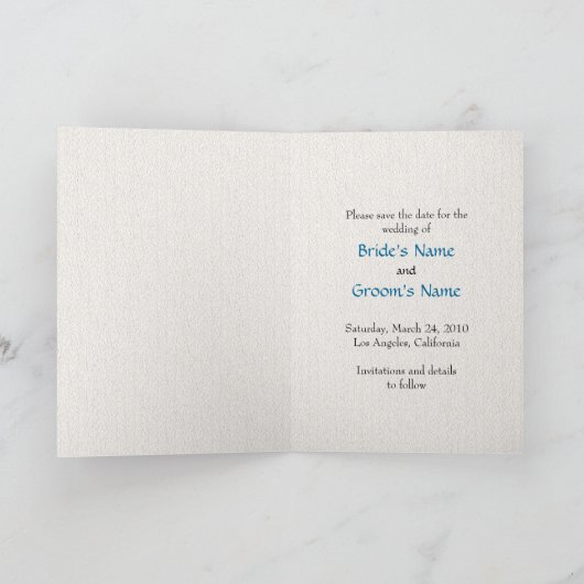 Art Deco Turquoise Tulips Save the Date Karte (Innenseite)