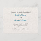 Art Deco Turquoise Tulips Save the Date Postkarte (Rückseite)