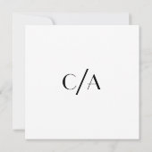 Art Deco Typografie Save the Date Schwarz-weiß Einladung (Rückseite)