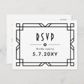 Art Déco UAWG Custom Meals Hochzeit Postkarte (Vorne/Hinten)