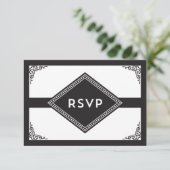 Art Deco UAWG RSVP Karte (Stehend Vorderseite)