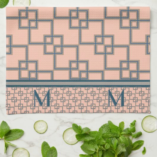 Art-Deco-Überschneidungen (Mit Monogramm) Handtuch (Gefaltet)