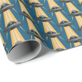 Art Deco UFO Wrapping Paper Geschenkpapier (Rolleneckpunkt)