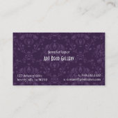 Art Deco und Damask Visitenkarten Visitenkarte (Rückseite)