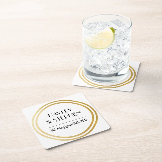 Art Deco Untersetzer White Gold Circle Wedding Par (Vor Ort)