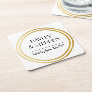 Art Deco Untersetzer White Gold Circle Wedding Par