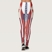 Art Deco US Flag Leggings für 4. Juli (Rückseite)
