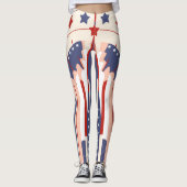 Art Deco US Flag Leggings für 4. Juli (Vorderseite)