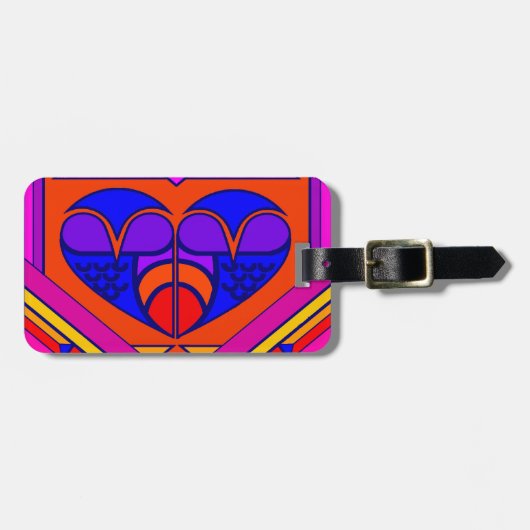 Art Deco Valentine Gepäckanhänger (Vorderseite horizontal)