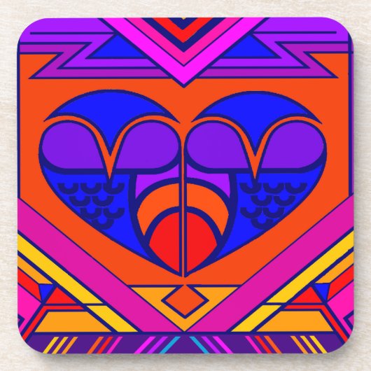 Art Deco Valentine Getränkeuntersetzer (Vorderseite)