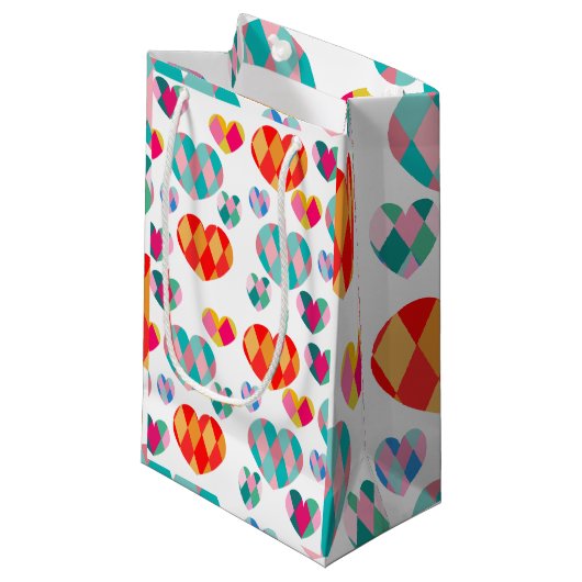 Art Deco Valentine Kleine Geschenktüte (Vorderseite Schrägansicht)