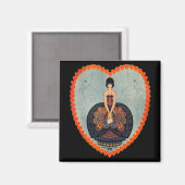 Art Deco Valentine Magnet (Vorderseite/Rückseite)