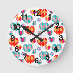 Art Deco Valentine Runde Wanduhr