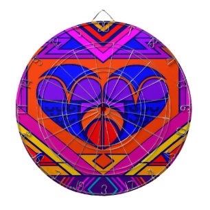 Art Deco Valentinsherz Dartscheibe