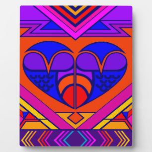Art Deco Valentinsherz Fotoplatte