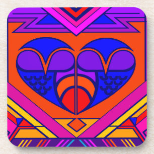 Art Deco Valentinsherz Getränkeuntersetzer