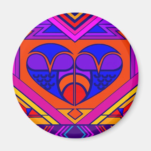 Art Deco Valentinsherz Magnet (Vorne)