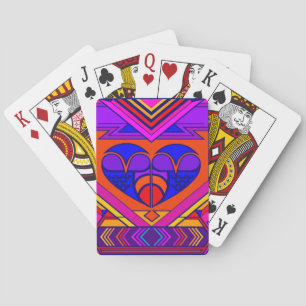 Art Deco Valentinsherz Spielkarten