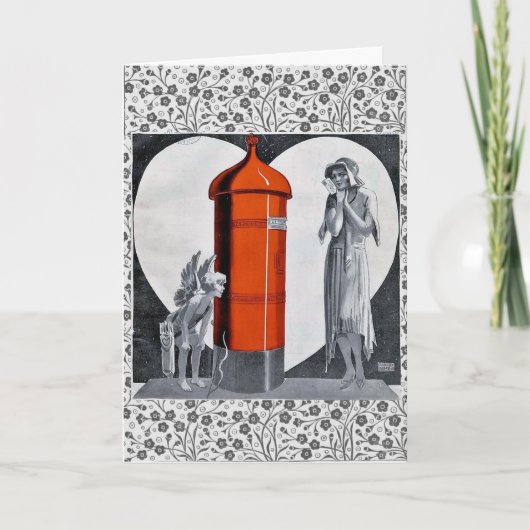 Art Deco Valentinstag Card Feiertagskarte (Vorderseite)