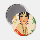 Art Deco Vamp, Flapper der 20er Jahre Magnet (Vorderseite/Rückseite)