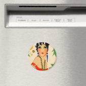 Art Deco Vamp, Flapper der 20er Jahre Magnet (In Situ (Geschirrspüler))