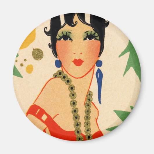 Art Deco Vamp, Flapper der 20er Jahre Magnet (Vorne)