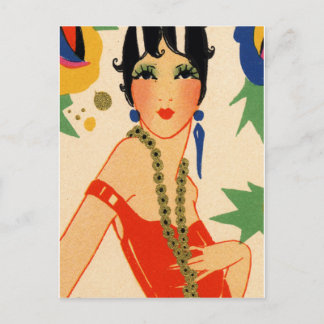 Art Deco Vamp, Flapper der 20er Jahre Postkarte