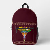 Art Deco Vase with Golden Flowers Bedruckter Rucksack (Vorderseite)