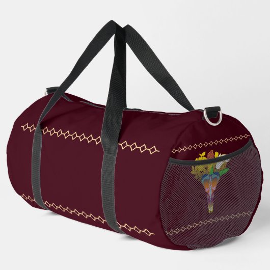 Art Deco Vase with Golden Flowers Duffle Bag (Rechte Ecke)