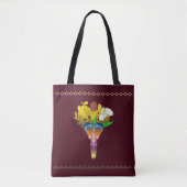 Art Deco Vase with Golden Flowers Tasche (Vorderseite)