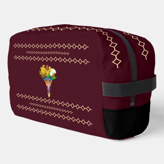 Art Deco Vase with Golden Flowers Waschbeutel (Linke Seite)