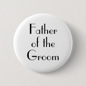 Art Deco Vater der Groom Hochzeitsschaltfläche Button (Vorderseite)