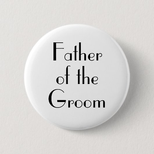 Art Deco Vater der Groom Hochzeitsschaltfläche Button (Vorderseite)