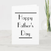 Art Deco Vathers Day Minimale Typografie Karte (Vorderseite)