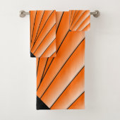 Art Deco Ventilator Design Orange Badetuch Set (Insitu)