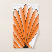 Art Deco Ventilator Design Orange Badetuch Set (Handtuch)