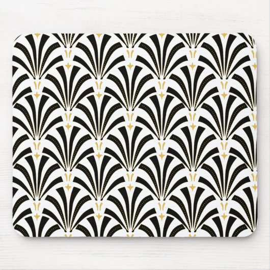 Art Deco Ventilatoren benutzerdefiniertes Muster Mousepad (Vorne)