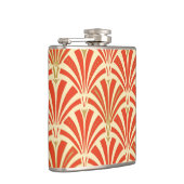 Art Deco Ventilatormuster - Mandarine orange Flachmann (Rechts)