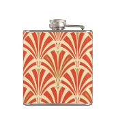 Art Deco Ventilatormuster - Mandarine orange Flachmann (Rückseite)