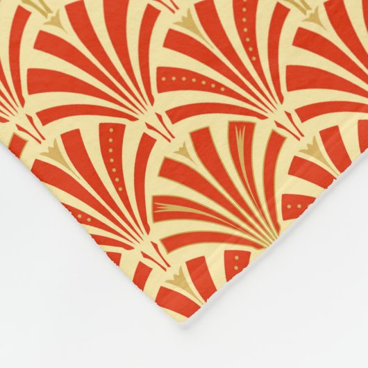 Art Deco Ventilatormuster - Mandarine orange Fleecedecke (Ecke)