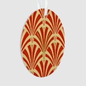 Art Deco Ventilatormuster - Mandarine orange Ornament (Vorderseite)